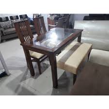Lots of vibrant colors including frosted glass. 1 Table 2 Chairs And 1 Bench Modern Wooden Dining Table Rs 27500 Set Id 22536625997