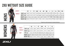 2xu sizechart wetsuits sports rent