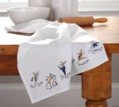 reindeer tea towel pottery barn