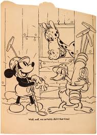 Print one coloring page at a time below or download them all at once for free. Hake S Mickey Mouse 1930s Die Cut Coloring Book Pair