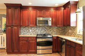 Let me give first the material and the characteristics of the backsplash then, the color and stain of the dark cabinets will be defined under each picture. Cherry Kitchen Cabinets Tile Backsplash Traditional Kitchen Newark By Fiducia Home Builders And Design Inc Houzz