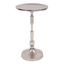 Candlestick Nickel Pedestal Table In Between Chairs Candlesticks Pedestal Table End Tables
