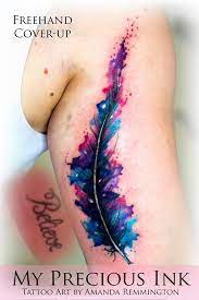 Without having concrete evidence to back that up, those who believe so made everyone wonder if they should remove watercolor tattoos from their wish list. Watercolor Feather Freehand Cover Up Cover Tattoo Gorgeous Tattoos Tattoos