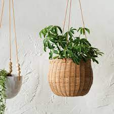 milania rattan hanging planter plants planters outdoor artificial with basket