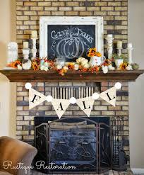 Rustique Restoration Touches Of Fall Fall Fireplace Fall Fireplace Decor Fall Mantle Decor