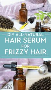 It is quite easy to make a nourishing hair serum at home. Diy All Natural Hair Serum For Frizzy Hair Natural Hair Serum Hair Serum Frizzy Hair