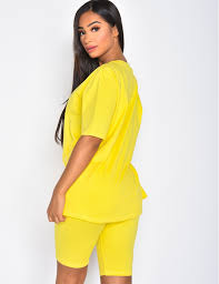 Tee shirt manches longues classique de marque gildan. Ensemble T Shirt Oversize Et Short Cycliste Jeans Industry
