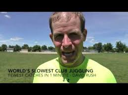 Worlds Slowest Club Juggling -David Rush- 28 Catches in 1 Minute