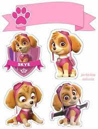 Skye free printable paw patrol pictures. Skye Of Paw Patrol Free Printable Cake Toppers Oh My Fiesta In English