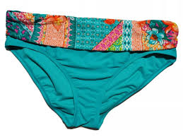 Amerex Into The Bleu Swimwear Hipster Bikini Bottom Floral Multicolor Blue Vingence