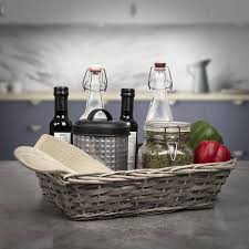 Rattan wicker tray baskets 1401011. Wicker Gift Hamper Basket With Handles Elite Housewares