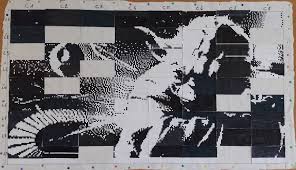 Low poly compact car with pixel art texture. Poster