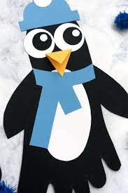 Cute Footprint Penguin Craft For Kids Free Template Penguin Craft Winter Animal Crafts Animal Crafts For Kids