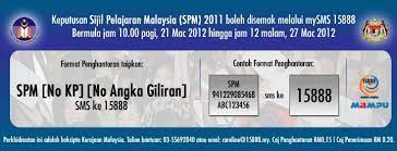 Walau bagaimana pun, slip keputusan penuh wajib dituntut di kaunter. Semakan Online Dan Sms Keputusan Spm 2011 2012