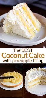 Coconut Cake With Pineapple Filling Recipe In 2021 Sweet Recipes Desserts Breakfast Dessert Homemade Cake Recipes