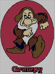 The example shown above is embellished with a cross stitch. Grumpy Dwarf With Name Tunisian Simple Stitch Crochet Afghan Graph Pattern Chris Bridges Designs