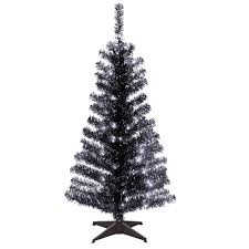 Fully decorated christmas tree, pop up christmas tree with warm lights and decorations, easy collapsible christmas tree, foldable for easy storage (3.3ft 100 lights) 4.6 out of 5 stars 452 christmas tree storage bag, waterproof christmas tree storage, fits up to 7.5 ft tall artificial disassembled trees ,extra large heavy duty storage container. National Tree Company 4 Ft Black Tinsel Artificial Christmas Tree With Clear Lights Tt33 304 40 The Home Depot