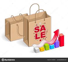 Shopping Bag Growth Chart Big Sale Sellout Retail Black