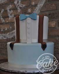 Little Man Baby Shower Cake With Suspenders And Bowtie