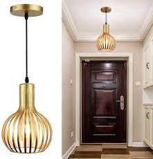 Shop the top 25 most popular 1 at the best prices! Dllt Brass Pendant Ceiling Lights Fixtures Classic Pendant Lamp E26 Industrial Metal Hanging Pendant Led Lighting For Kitchen Bedroom Dining Room Hallway Loft Restaurant Bar Entryway Amazon Com