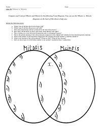 Name Date Aim 36 Mitosis Vs Meiosis Compare And Contrast