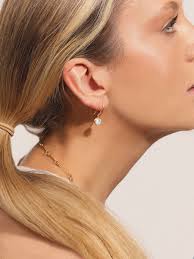 June 18k Gold Vermeil Birthstone Gemstone Hook Earrings Pearl