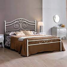 Letti matrimoniale in ferro battuto. Letto Matrimoniale In Ferro Battuto Colore Bianco Opaco 170x200xh 138 Cm