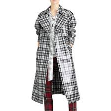 Black And White Plaid Trench Coat Women S Burberry Eastheath Plaid Coated Wool Trench Coat 3 525 Sgd Liked On Polyvore Featuring Outerwear Coats Water Pro Plaid Coat Coat Wool Trench Coat