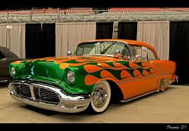 Nice Orange And Green Flame Paint Job Old Classic Cars Classic Cars Classic Car Restoration