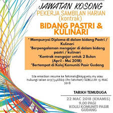 Dewan bahasa dan pustaka dengan ini mempelawa warganegara malaysia yang berkelayakan dan berumur tidak. Jawatan Kosong Kulinari 2018