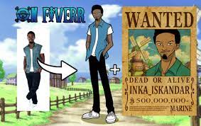Draw You In One Piece Anime Style Plus Wanted Poster By Inka_Iskandar |  Fiverr