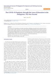 View and download philippines essays examples. Pdf The Covid 19 Pandemic Through The Lens Of Education In The Philippines The New Normal