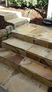 Sandstone Crazy Paving Steps In Brisbane Follow Ecobuilt Carpentry And Landscaping On Facebook Crazy Paving Garden Paths Growing Vegetables