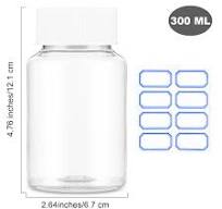 Amazon.com: WLLHYF 4Pcs Clear Pill Bottle, 300ml Empty Clear ...
