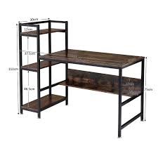 Schreibtisch online kaufen eckschreibtische & kinderschreibtische klassisch & modern 14 tage rückgaberecht schreibtische jetzt entdecken mömax. Botone Schreibtisch Mit Regal Ablageflache Computertisch Furs Buro Arbeitszimmer Im Industrie Design Pc Tisch Mit Metallgestell Rustikal Vintage Fusse Verstellbar 136x60x112cm Botone