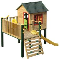 Swing Slide Climb Shangri La Multiplay Timber Playhouse Bunnings Warehouse Play Houses Swing And Slide Backyard Play