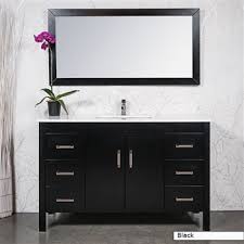 55 inch single sink bathroom vanity with choice of top. 2055 Modern 55 Vanity With Mirror And Faucet From Modernbathrooms Ca