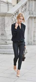 top 20 outfits fur kurze frauen 2018 aussehen beste trend mode schwarze bluse mode outfit