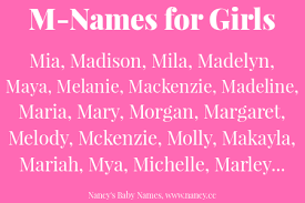 It is interesting and fun to compare the common characteristics of those whose names begin with the same letter as you and your friends! M Names For Baby Girls Nancy S Baby Names