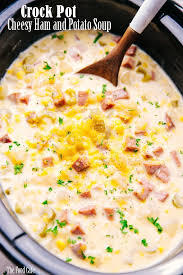 Crock Pot Cheesy Ham And Potato Soup In 2020 Cheesy Ham Potato Soup Crock Pot Easy Soup Recipes
