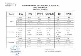 Curriculum la decizia şcolii nr.ore totalc.a. Scoala Negoiesti Orare