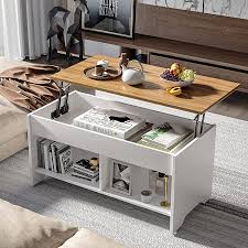 Among the most popular are lift top coffee tables. Buy Cozy Castle Lift Top Coffee Table With Hidden Storage And Open Shelf Center Table For Living Room Accent Center Table Rising Tabletop Dining Table Pop Up Storage Coffee Table White Online