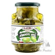 Quando tutti i vasetti saranno pieni coprite i pomodori con olio d'oliva fino all'orlo dei vasetti. Pomodori Verdi Prodotti Pontini