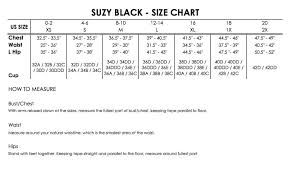 Size Chart Suzy Black Nyc