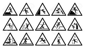 Yellow indicates warning signs such as caution or to warn about a specific hazard or risk. Set Of Safety Signs Caution Signs Collection Of Warning Signs Vector Illustration Signs Of Danger Signs Of Alerts Royalty Free Cliparts Vectors And Stock Illustration Image 110186660