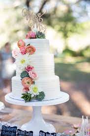 Rustic 3 Tier Wedding Cake With Fresh Flowers And Succulents Wedding Cakes With Flowers Fresh Flower Cake Wedding Cake Rustic