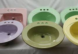 colorful vintage bathroom sinks from