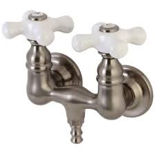 (3) — write a review. Kingston Brass Ae39t8 Brushed Nickel Vintage Wall Mounted Clawfoot Tub Filler Faucetdirect Com