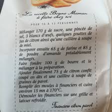 Financier Citron Graines De Pavot La Recette Bonne Maman Financier Citron Recette Bonne Maman