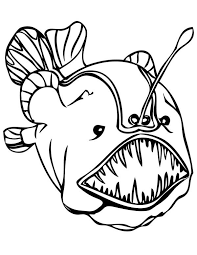 Anglerfish Sea Monster Coloring Page Kids Play Color Illustration abstract cartoon drawing sea monster cute happy seamless pattern style painting drawing circle texture. anglerfish sea monster coloring page